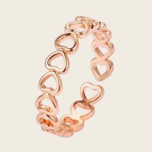 Rose Gold Dainty Pink Love Heart Ring
